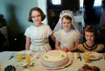 Girl with Cake, plates, First Holy Communion, Party, 1950s, RCTV04P15_04