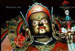 Golden Buddha, Buddhist, Face, Crown, Jewels, Eyes, chin, lips, nose, skull, Ladakh, Jammu, Kashmir