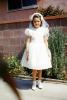 Girl, First Holy Communion, Catholic, girls, dress, formal, 1960s