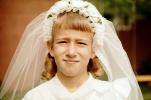Girl at her First Holy Communion, Face, 1950s, RCTV12P07_17