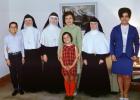 Nuns Sitting, Christian Cross, smiles, women, couch, First Holy Communion, Catholic, 1950s