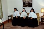 Nuns Sitting, Christian Cross, smiles, women, couch, 1950s, RCTV12P08_17