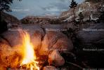 Campfire, Rocks, Sierra-Nevada Mountains, California, RVCV01P08_10.2651