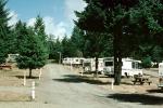 Flair RV, Dirt Road, Forest, Trees, unpaved, Lincoln City KOA Camground, Oregon, August 1994