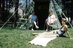 Girl, Female, Feminine, woman, lady, Adult, Person, Tent, Chairs, May 1962, 1960s, RVCV02P06_07