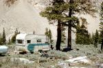 Camping Trailer, campsite, eastern Sierra-Nevada mountains, June 1959, 1950s