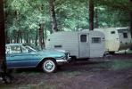 1961 Buick LeSabre, Trailer, campsite, Buick car, 1960s