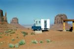 Pickup truck with camper, Monument Valley, Arizona, 1960s, RVCV02P11_05