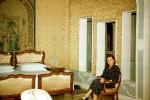 Woman, Room, Chair, Smiles, wallpaper, Mother Mary, jesus, Italy, 1940s, RVHV05P13_16