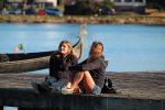 Two Girls Sitting on a Dock, RVLD02_159