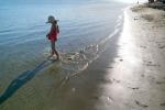 Girl Wading in Water, Lawsons Landing, Dillon Beach, Marin County