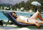 lounging, poolside, arms, knee, Ojai California, Ventura County, 1949, 1940s