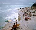 Beach, Sand, Ocean, Parasol, Crowded, Bermuda, 1967, 1960s