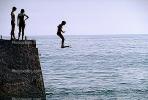 Boy Jumping with swim fins, Sochi Russia, 1980s, RVLV01P06_19.2653