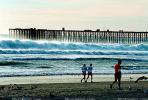 pier, water, waves, beach, sand, Oceanside, 1980s, RVLV02P03_17.2653