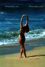 Woman on a Beach, Pacific Ocean, sand, water, RVLV02P08_09