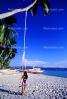 sky, beach, sand, swing, palm tree, bikini lady, Baracay, Philippines, RVLV03P13_02