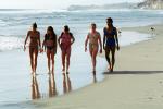 female, girl, beach, sand, women, water, sun tan, uv, utra-violet, walk, stroll, walking, Solana Beach, RVLV04P06_02B