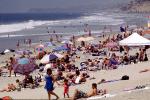 Del Mar, San Diego, Beach, Crowded Beach, Umbrellas, Parasol, Sand, Shoreline, RVLV05P02_13