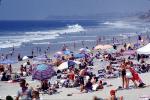Del Mar, Crowded Beach, Umbrellas, Parasol, Sand, Shoreline, RVLV05P02_17