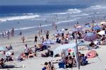 Del Mar, Crowded Beach, Umbrellas, Parasol, Sand, Shoreline, RVLV05P03_01