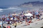 Del Mar, Crowded Beach, Umbrellas, Parasol, Sand, Shoreline, RVLV05P03_02