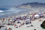 Crowded Beach, Umbrellas, Parasol, Sand, Shoreline, Waves, Pacific Ocean, Del Mar, RVLV05P03_14