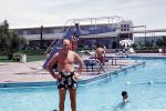 Diving Board, Swimming Pool, Man, Male, Trunks, Swimsuit, Dunes Resort Hotel, 1960s, RVLV06P06_14