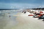 beach, sand, cars, water, Atlantic Ocean, 1950s