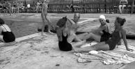 Women, Swimsuit, 1940s, Poolside, Pool