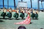 Hula Dance, Grass Huts, Grass Skirts, Waikiki, Honolulu, 1960s