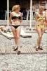Beach, Sand, Women Sunning, bikini, sun worshiper, 1970s