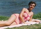 Woman, aio, beach, lawn, beachwear, 1958, 1950s, RVLV07P02_10B