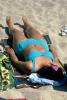 Sun Worshipper, Woman, Sand, bikini, beach, hat, towels, Corfu Island, Greece, 1960s, RVLV07P02_16B