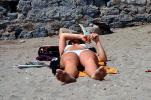 Woman, Beach, Sunny, Summertime, Bikini, Sand, Sandy, 1960s, RVLV07P03_14