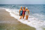 Beach, Women, Friends, Gulf, Sunny, Summertime, water, waves, 1950s