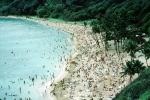crowds, crowded, water, beach, sand, palm trees, coastal, coast, shoreline, seaside, coastline, 1985, 1980s, RVLV07P11_07