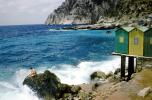 Shore, Shoreline, waves, shack, outhouse, privy, Italy, 1950s, RVLV07P13_08