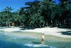 Man, trees, Beach, Sand, Ocean, Grandby, Grenada, 1950s, RVLV07P14_03
