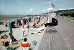 Beach, Sand, Ocean, baby carriage, boardwalk, sun, Deauville, 1967, 1960s, RVLV07P14_14