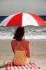 Woman, Umbrella, Parasol, Beach, Ocean, 1970s, RVLV08P02_06