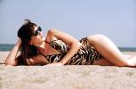 Summer Girl, Woman, Lounging, Barefoot, Sun Tanning, Suntan, Beach, Ocean, Animal Print, RVLV08P02_11