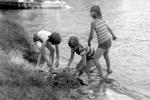 Kids Playing, Sand, Water, 1950s