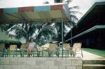 Woman, Sitting, Chairs, Palm Trees, 1950s