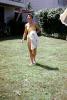 Lady, Backyard, Swimsuit, Lawn, 1950s