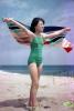 Woman, Tower, Beach, Sand, Windy, Windblown, 1950s, RVLV08P09_16