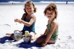 Girl, Beach, Pail, Smiles, Suntan, Sunburn, 1950s, RVLV08P10_19B