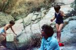 Playing by a stream, girl, boy, woman, bathingsuit, 1969, 1960s, RVLV09P01_14B