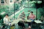 housewife, backyard, sitting, chairs, TV-Trays, 1960s, RVLV09P02_16