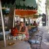 Sidewalk Cafe, Chairs, Tables, Umbrellas, Parasol, Mexico, 1950s, RVLV09P03_17